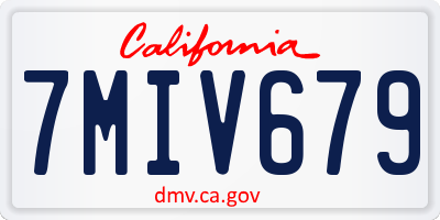 CA license plate 7MIV679
