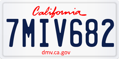 CA license plate 7MIV682