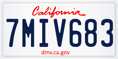 CA license plate 7MIV683