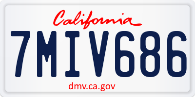 CA license plate 7MIV686