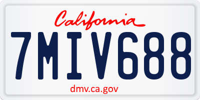 CA license plate 7MIV688