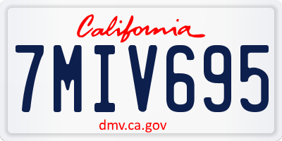 CA license plate 7MIV695
