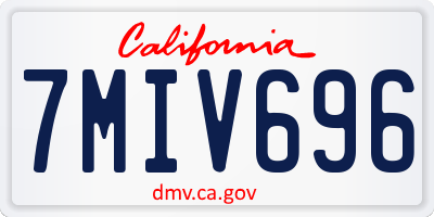 CA license plate 7MIV696