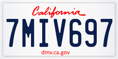 CA license plate 7MIV697