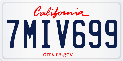 CA license plate 7MIV699