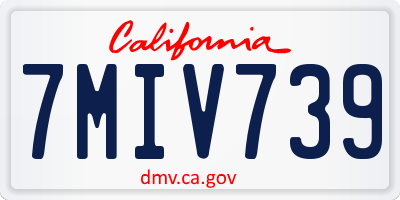 CA license plate 7MIV739