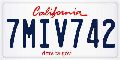 CA license plate 7MIV742