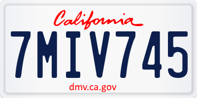 CA license plate 7MIV745