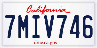 CA license plate 7MIV746