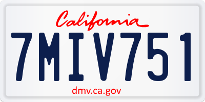 CA license plate 7MIV751