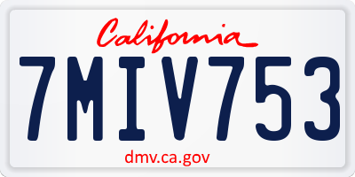 CA license plate 7MIV753