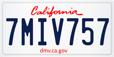 CA license plate 7MIV757