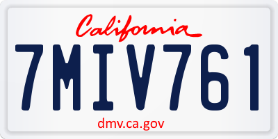 CA license plate 7MIV761