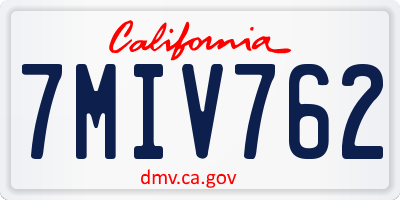 CA license plate 7MIV762