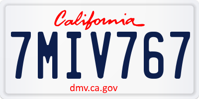 CA license plate 7MIV767