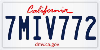 CA license plate 7MIV772