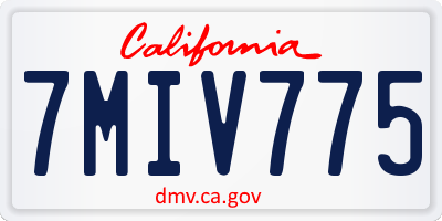 CA license plate 7MIV775