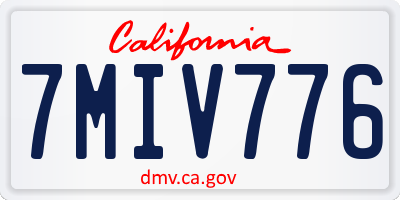 CA license plate 7MIV776