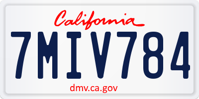 CA license plate 7MIV784