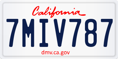 CA license plate 7MIV787