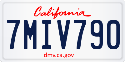 CA license plate 7MIV790