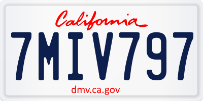 CA license plate 7MIV797