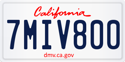 CA license plate 7MIV800