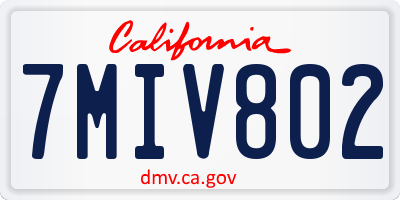 CA license plate 7MIV802