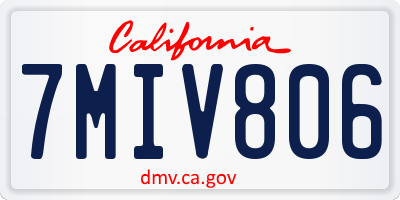 CA license plate 7MIV806