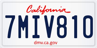 CA license plate 7MIV810