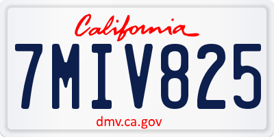 CA license plate 7MIV825