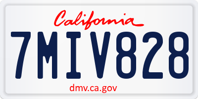 CA license plate 7MIV828
