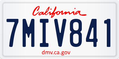 CA license plate 7MIV841