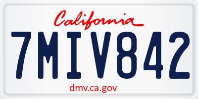 CA license plate 7MIV842