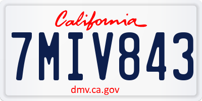 CA license plate 7MIV843