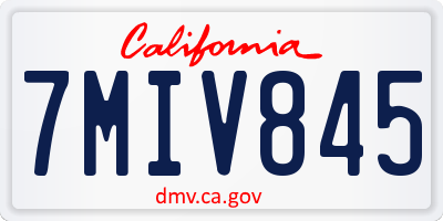 CA license plate 7MIV845