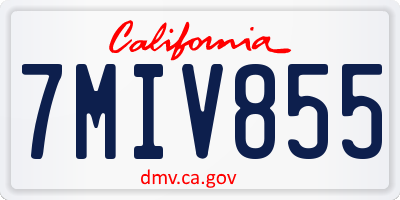 CA license plate 7MIV855