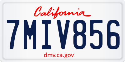 CA license plate 7MIV856