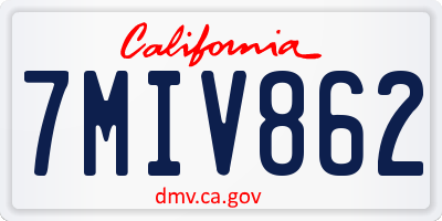 CA license plate 7MIV862