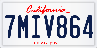 CA license plate 7MIV864