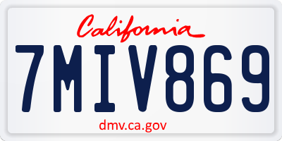 CA license plate 7MIV869