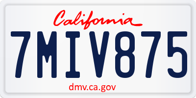 CA license plate 7MIV875