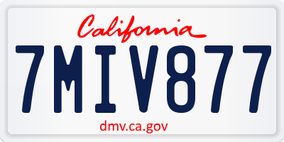 CA license plate 7MIV877