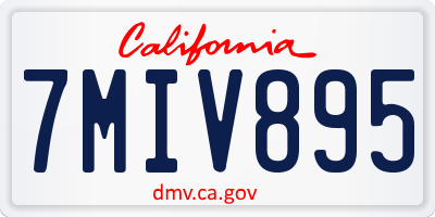 CA license plate 7MIV895