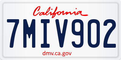 CA license plate 7MIV902