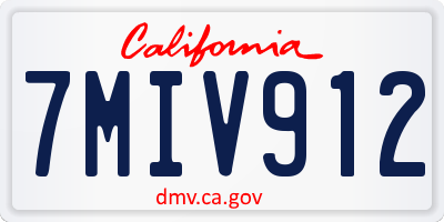 CA license plate 7MIV912