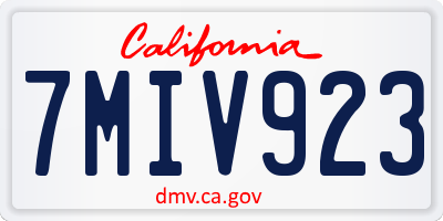 CA license plate 7MIV923