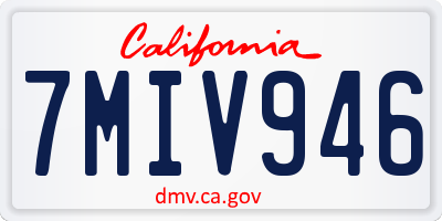 CA license plate 7MIV946