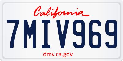 CA license plate 7MIV969