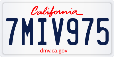 CA license plate 7MIV975